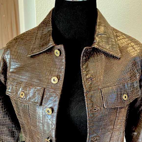Vintage Jane Doe Collection Embossed Leather Jacket, Sz S - Picture 2 of 15